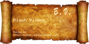 Biach Vilmos névjegykártya